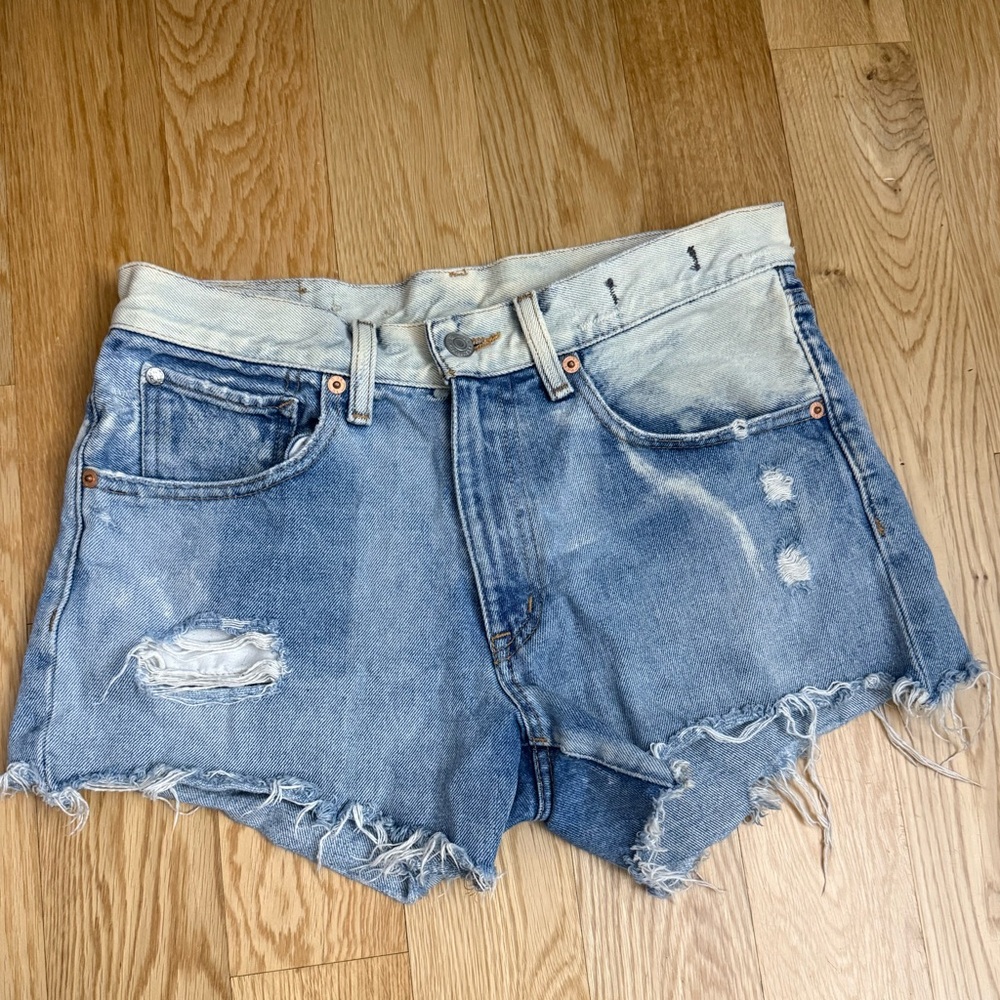 Denim & Supply Ralph Lauren Distressed Light Blue Jean Shorts